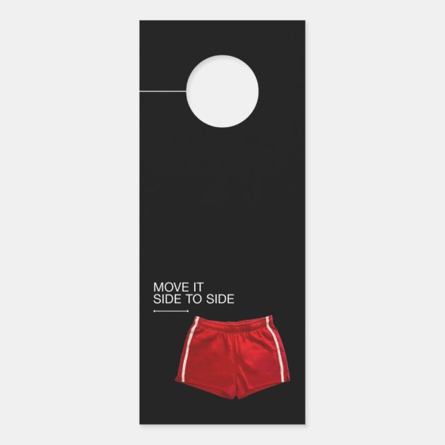Move It Side To Side Red Athletic Shorts Door Hanger (Front)