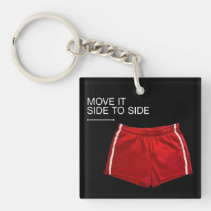 Move It Side To Side Red Athletic Shorts Key Ring