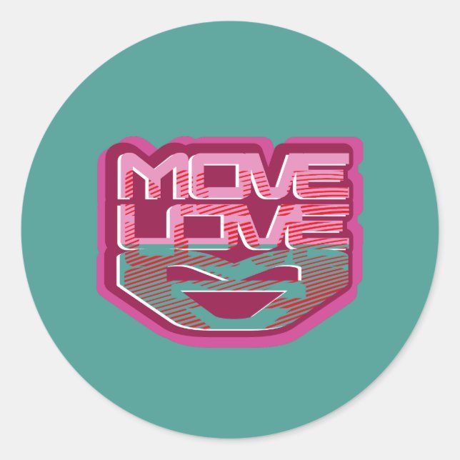 MOVE LOVE BY MASANSER CLASSIC ROUND STICKER (Front)