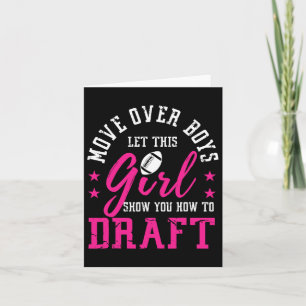 Move Over Boys Cute Fantasy Football Women Draught Card