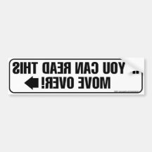 Move Over Mirrored Bumper Sticker
