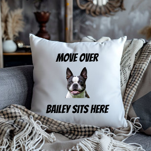 Move Over The Dog Sits Here Funny Custom Dog  Cushion
