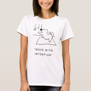 Move with Intention Yoga Cat Illustration T-Shirt