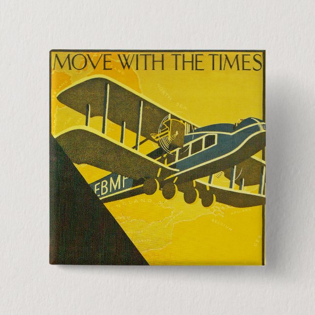 Move With the Times 15 Cm Square Badge (Front)