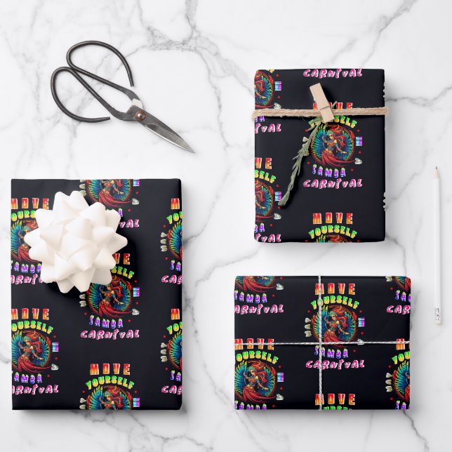 Move Yourself In A Samba Way Carnival Wrapping Paper Sheet (Front)