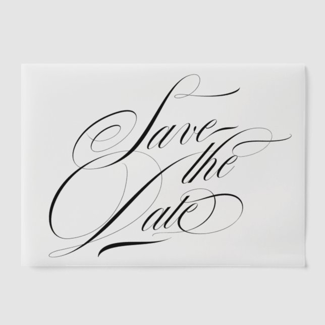 Moveable Calligraphy Photo Overlay Save The Date Vellum Invitations (Front)