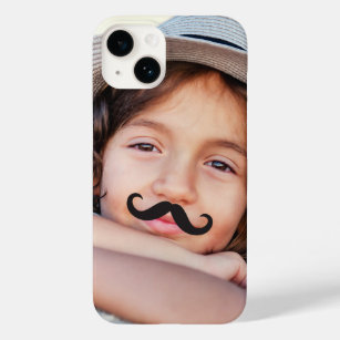Moveable Funny Black Mr. Moustache/Moustache Photo Case-Mate iPhone 14 Case