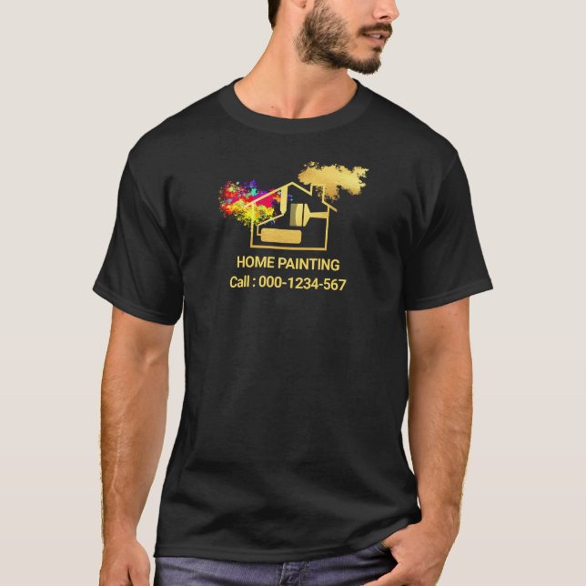 Moveable Gold Colourful Paint Splatter T-Shirt (Front)