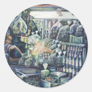 Moved the Goal. Singapore Classic Round Sticker