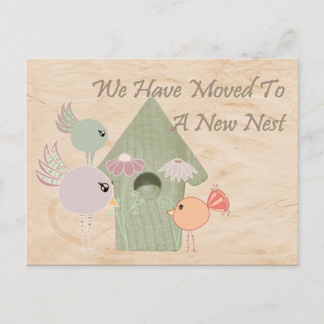 Moved To A New Nest Postcard (Front)