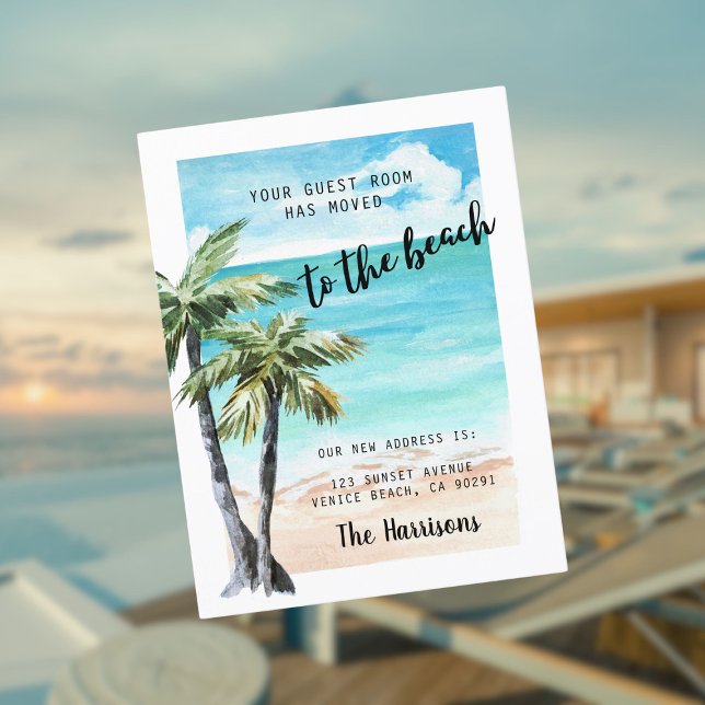 Moved To The Beach Moving Announcement  Postcard (Creator Uploaded)
