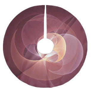 Movement Abstract Modern Wine Red Pink Fractal Art Brushed Polyester Tree Skirt