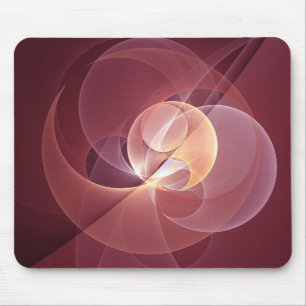 Movement Abstract Modern Wine Red Pink Fractal Art Mouse Pad