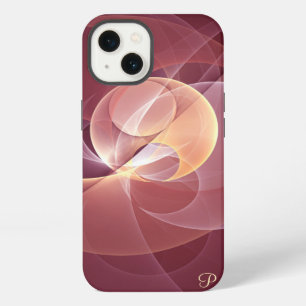 Movement Abstract Wine Red Pink Fractal Monogram iPhone 13 Case