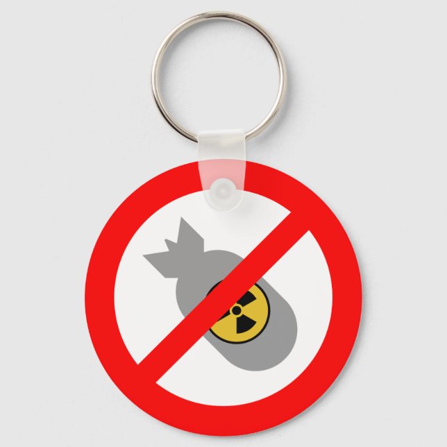 Movement for Peace STOP! NO NUCLEAR BOMB! Key Ring (Front)