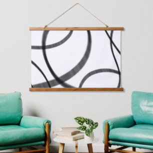 Movement in Black and White  Hanging Tapestry
