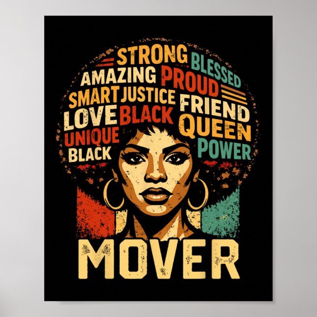Mover Black History Month Powerful Black Pride Art Poster (Front)