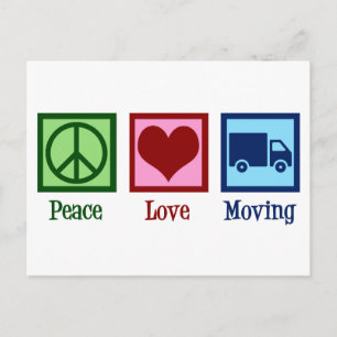 Mover Peace Love Moving Company Truck Postcard