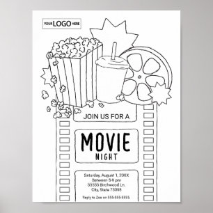 Movie Art Invite Colouring Art Worksheet Activity Poster