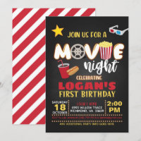 Movie Birthday Invitation - Red