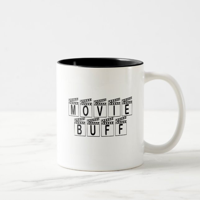 Movie Buff T-shirts and Gifts. Two-Tone Coffee Mug (Right)