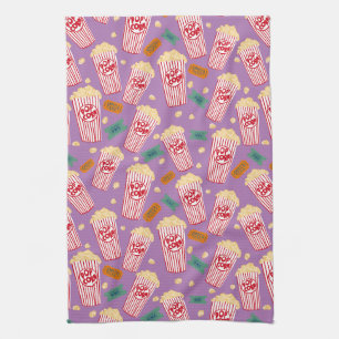 Movie Buffs Popcorn and Film Night Tea Towel