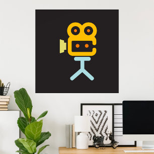 Movie Camera Symbol Poster