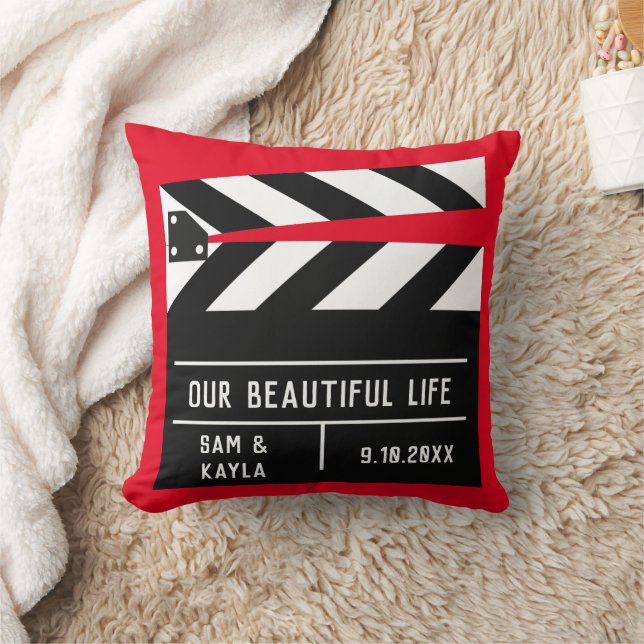 Movie Clapboard Customisable Keepsake Cushion (Blanket)