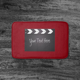 Movie Clapboard Red And Black Bath Mat