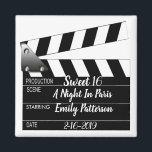 Movie Clapper 2 Special Occasion Magnet<br><div class="desc">Fun all purpose special occasion magnet made to look like a black and white movie production clapper. Customise the text to anything you want for your special event.</div>