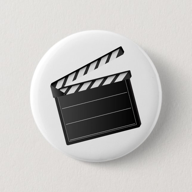 Movie Clapper 6 Cm Round Badge (Front)