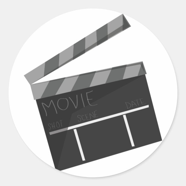 Movie Clapper Classic Round Sticker (Front)