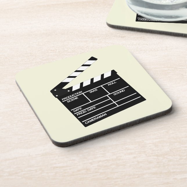 Movie Director Cinema Clapper Clapperboard Design Coaster (Left Side)