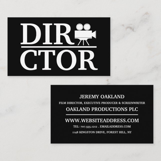 Movie Director, Film Production Business Card (Front/Back)
