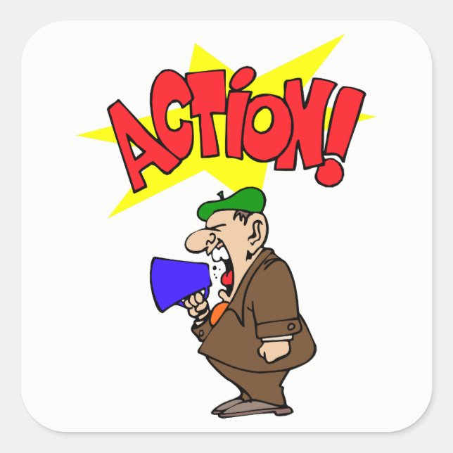 Movie Director Square Sticker (Front)