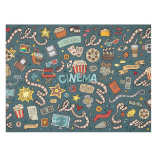 Movie Fan Cinema Theatre Design Tablecloth