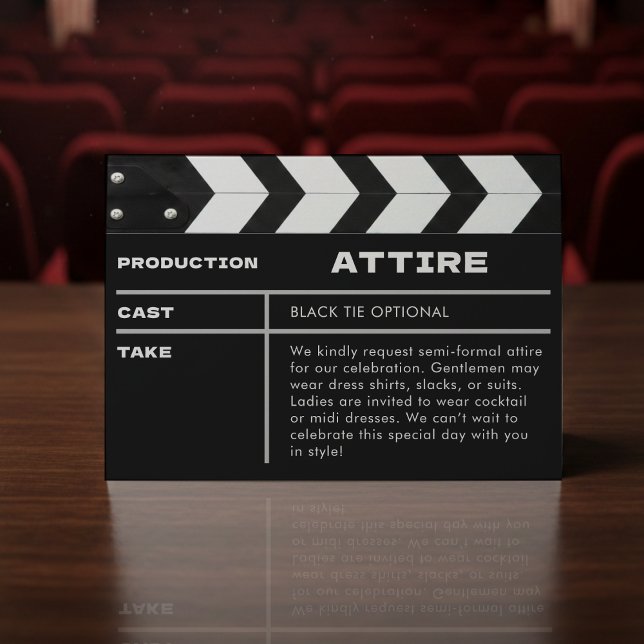 Movie Film Clap Board Wedding Attire Enclosure Card (Movie Film Clap Board Wedding Attire Enclosure Card
)