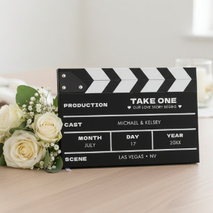 Movie Film Clap Board Wedding Guest Book