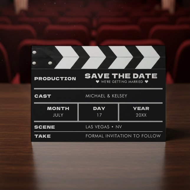 Movie Film Clap Board Wedding Save The Date (Creator Uploaded)