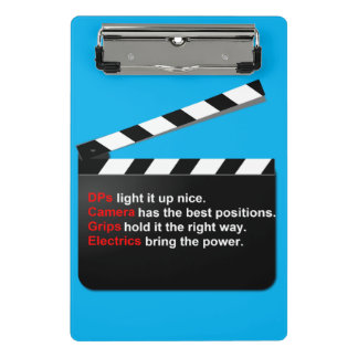 Movie Film Crew CLAP for the DIRECTOR he's BOSS Mini Clipboard