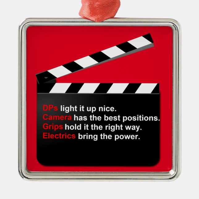 Movie Film Crew  Director to Hit Movie Metal Ornament (Front)