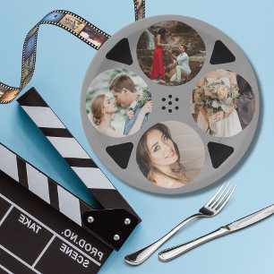 Movie Film Reel Round Photo Wedding Paper Plate