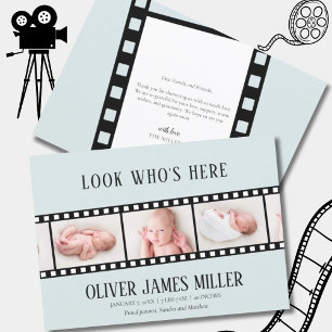 Movie Film Strip Photo Collage Birth Announcement