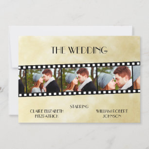 Movie Film Strip Photo Collage Wedding Invitation
