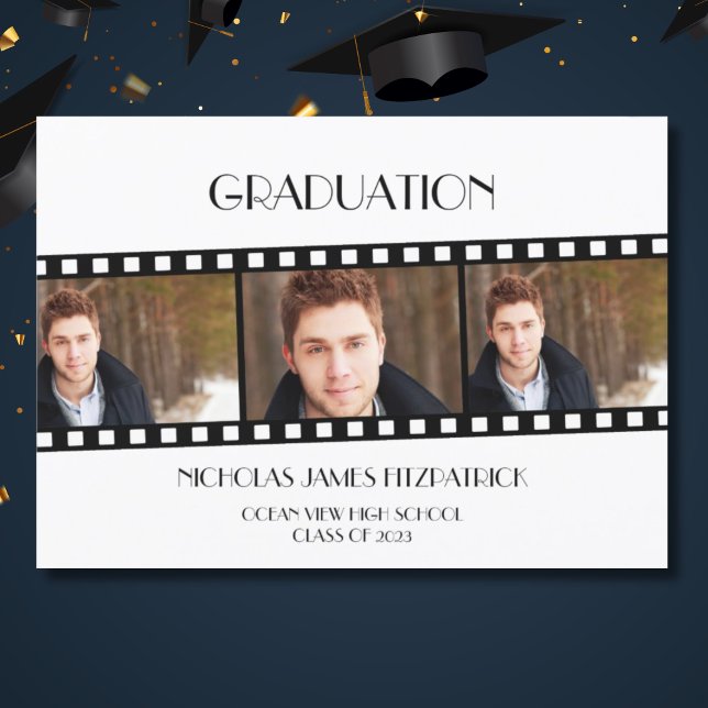 Movie Film Strip Photo Graduation Announcement (Creator Uploaded)