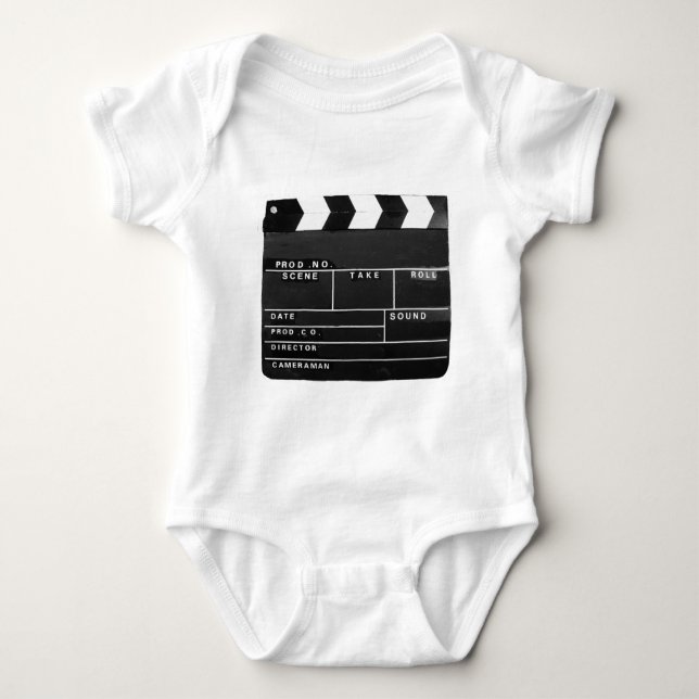 movie film video makers Clapper board design Baby Bodysuit (Front)
