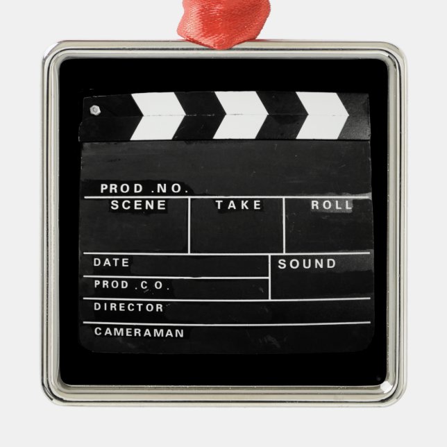 movie film video makers Clapper board design Metal Tree Decoration (Front)