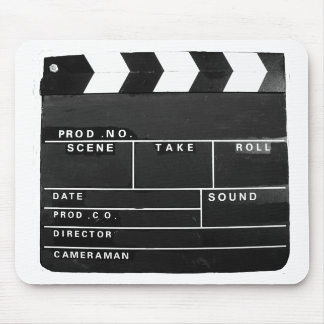 movie film video makers Clapper board design Mouse Pad (Front)