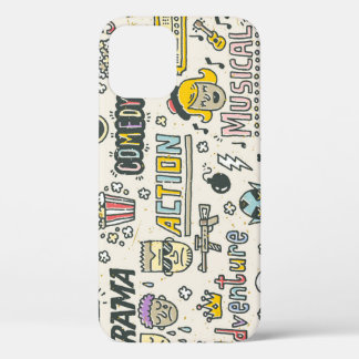 Movie Genres: TV Shows Doodle Set iPhone 12 Case