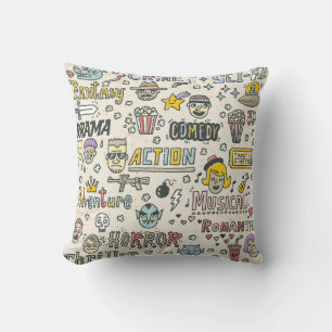 Movie Genres: TV Shows Doodle Set Cushion